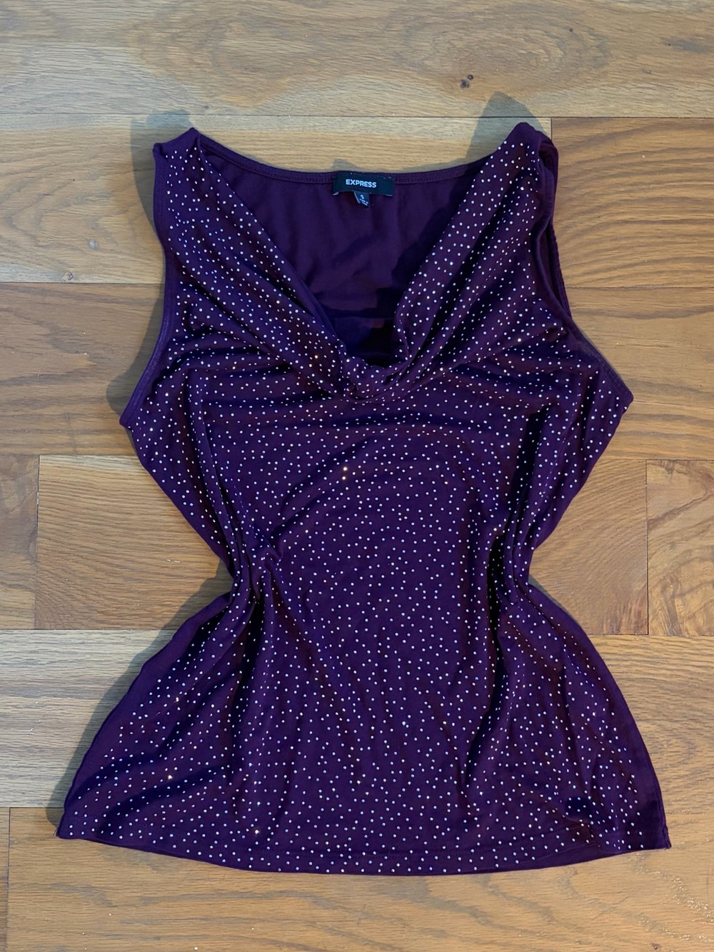 Express Purple Sleeveless V-Neck Camisole with Silver Studs